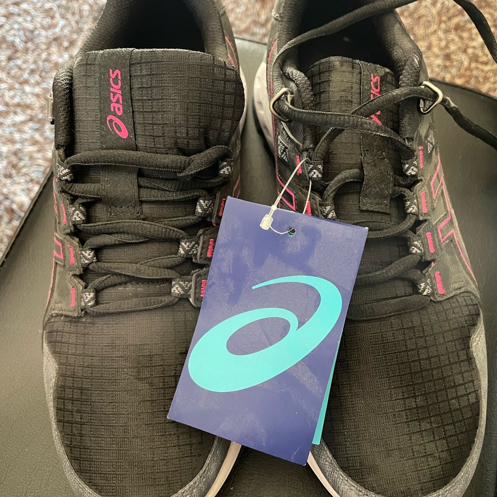 ASICS Black and Pink Sneakers
